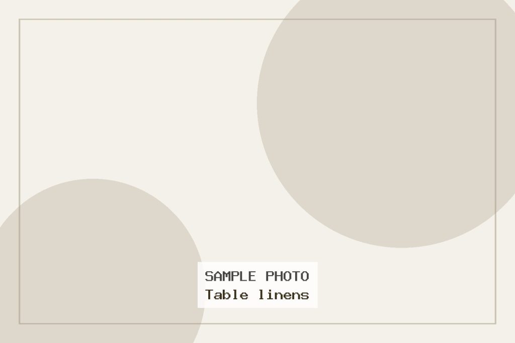 Sample photo: Table linens